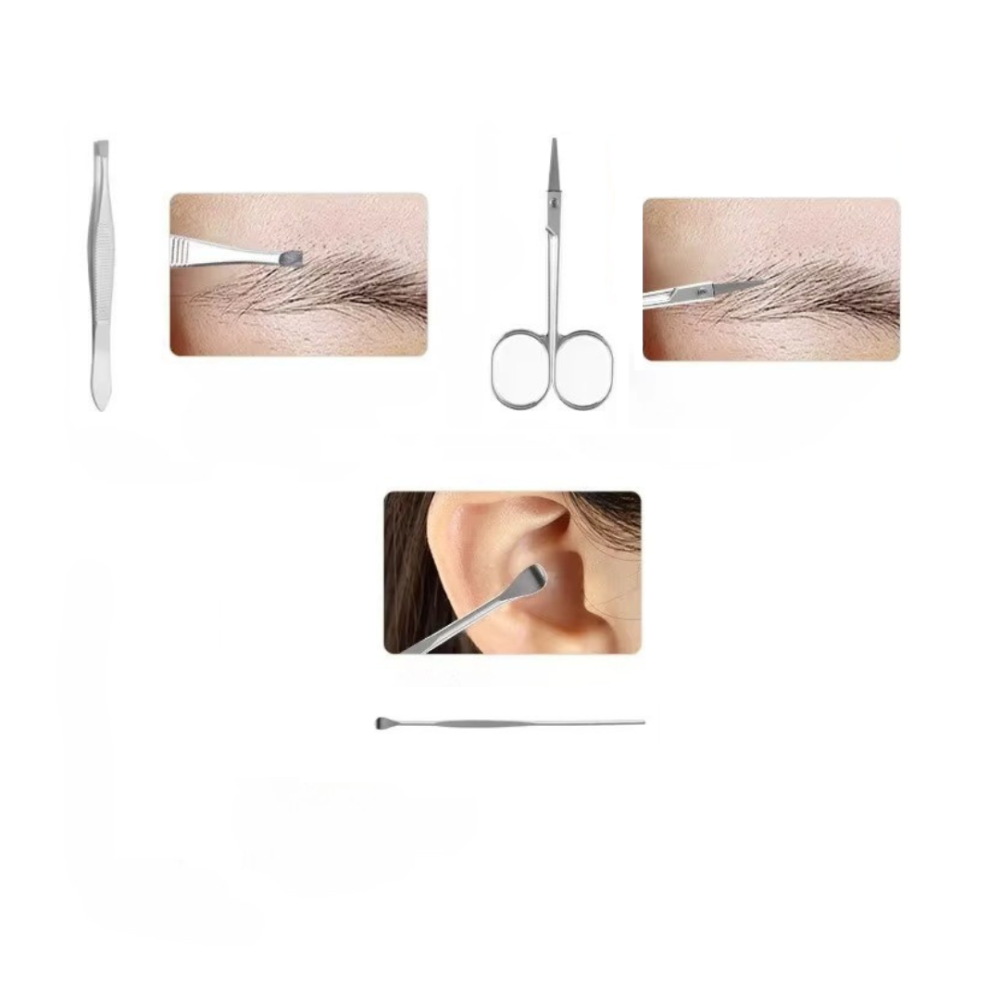 Набір для манікюру і педикюру універсальний набір в чохлі пінцет, пилочка, ножиці 7 шт, колір чорний Кам'янець-Подільський - фото 3