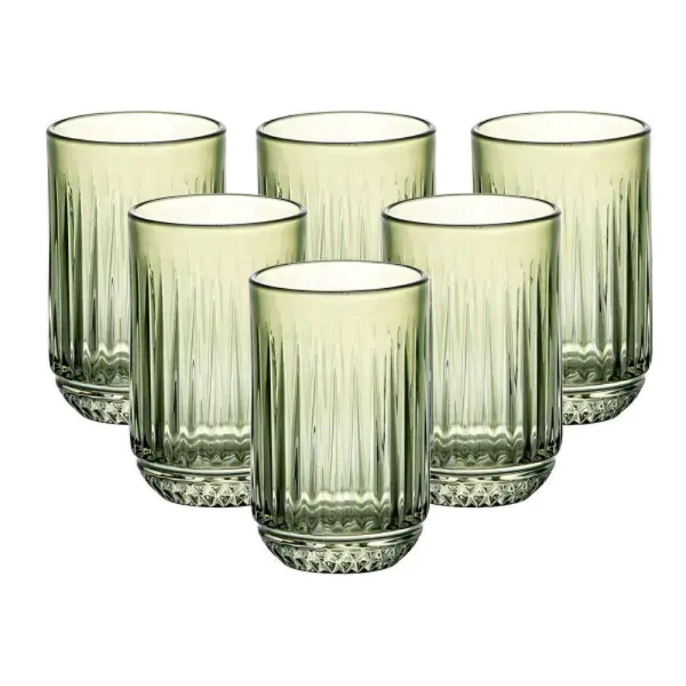 Набір скляних стаканів 6 шт. 450 мл зелених Київ - фото 1