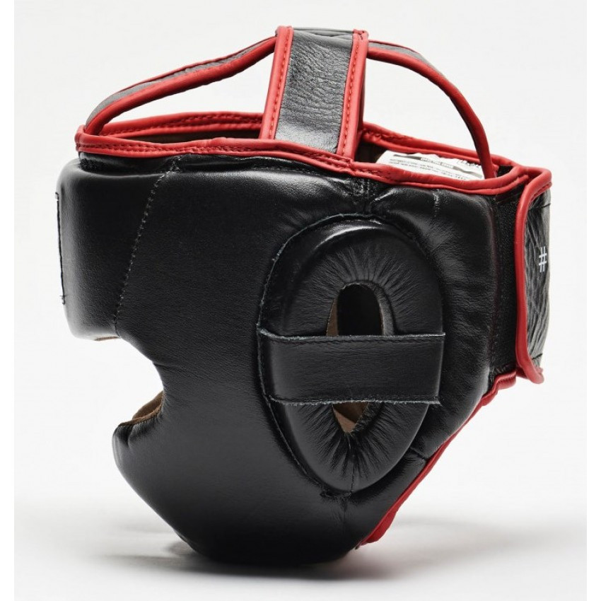 Шолом для боксу з повним захистом тренувальний з натуральної шкіри чорний Leone Full Cover Black розмір L Київ - фото 7