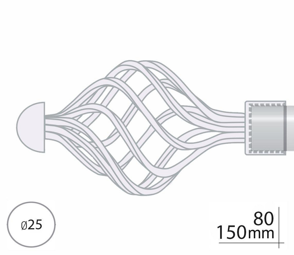 Закінчення для карнизу Orvit АРЕЗО 25 мм НЕРЖАВІЮЧА СТАЛЬ Львів - фото 2