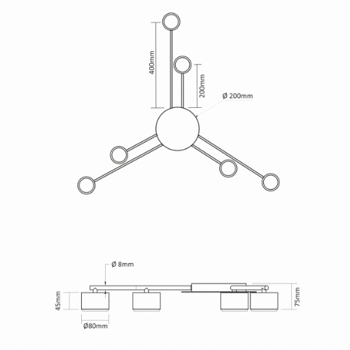 LED Світильник під лампу 6*GX53 накладний чорний VL-SPF21B-B Videx Житомир - изображение 5