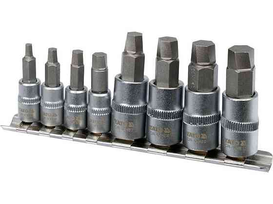 Набір естракорів гвинтів YATO торцеві з HEX спіральні квадрат 1/4" і 3/8", 8 шт Одеса