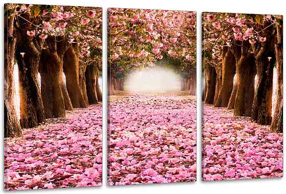 Модульная картина в гостиную / спальню  Сакура       ART-308_3A 70х130 см Киев