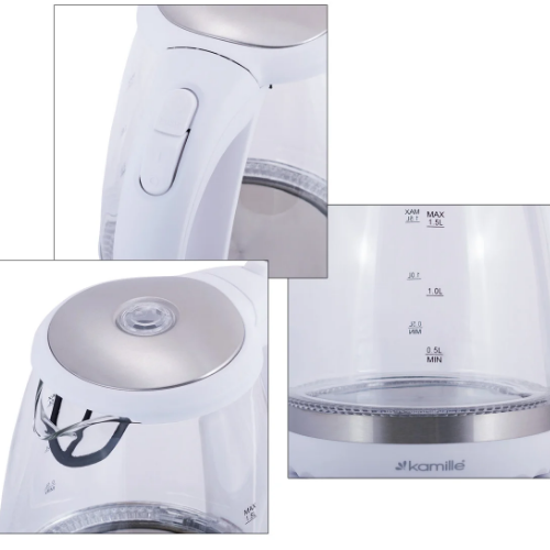 Електрочайник 1,5л з синім LED-підсвічуванням 1701A KAMILLE Житомир