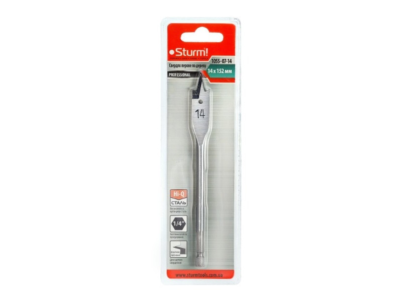 Свердло перове для дерева Sturm 1055-07-14, 14x152 мм (читувати опис) Рівне - фото 1