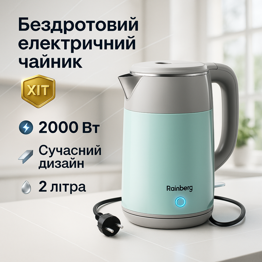 Электрический чайник бесшумный, Мощный чайник электрический Тихий бытовой IL-79 Львов - изображение 15