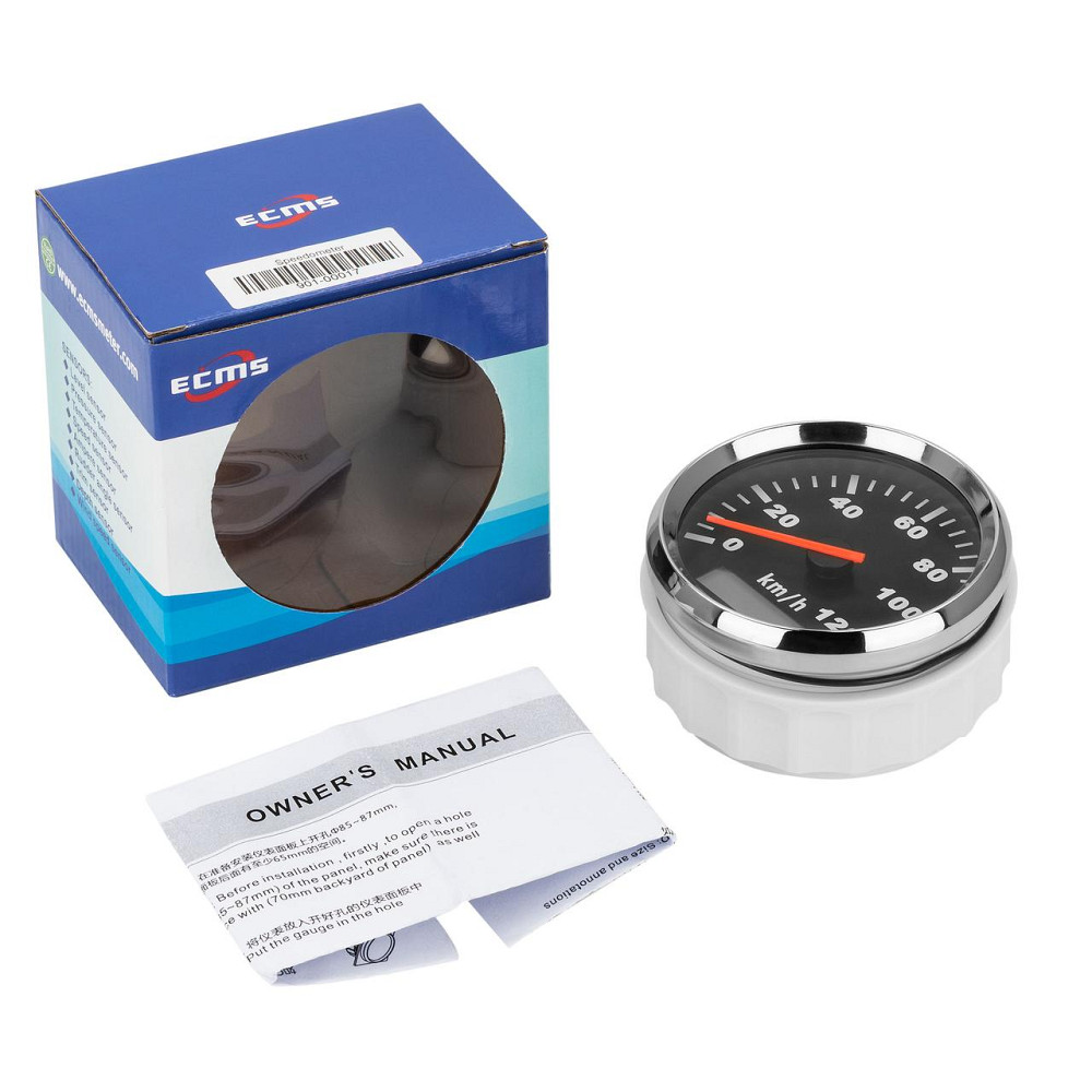 Спідометр імпульсний ECMS CMS3-BS-120KL (0-120 км/год) з лічильником мотогодин, 85 мм, чорний Київ - фото 2