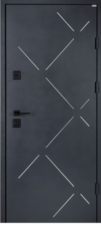 Двері вхідні з терморозривом Бастіон РУБІКОН Ескада 7 RAL 7016 / ПВХ Бетон Антрацит 960х2050 мм Київ