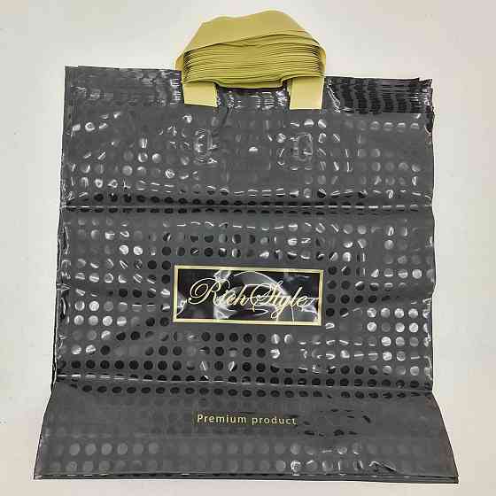 Пакет с петлевой ручкой 40*40 Горох черный (25 шт) Харьков