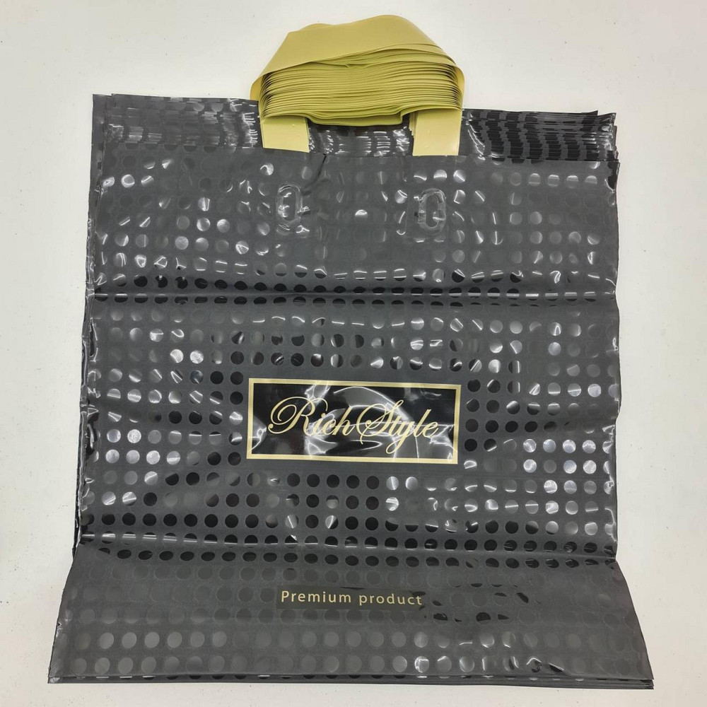 Пакет с петлевой ручкой 40*40 Горох черный (25 шт) Харьков - изображение 2