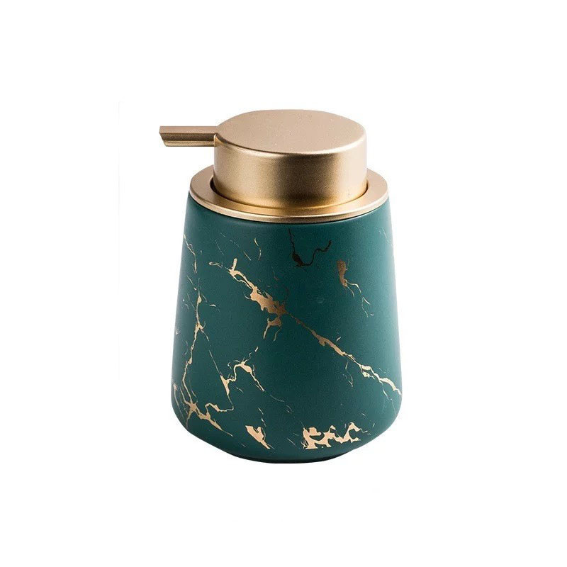 Дозатор для жидкого мыла, моющих средств керамический 400 мл, для ванной и кухни Зеленый Каменец-Подольский - изображение 1