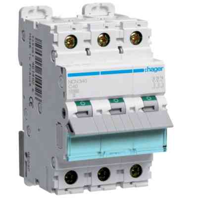 Автоматический выключатель Hager 3-п. C 40A (10kA) 3M (B) (NCN340) Винница