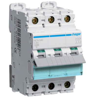 Автоматический выключатель Hager 3-п. C 40A (10kA) 3M (B) (NCN340) Винница - изображение 1