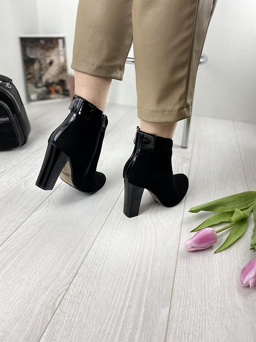 Жіночі черевики VESNA чорні натуральна замша висота каблука 9см розмір 36р. 40р. (9180) Коломия - фото 6