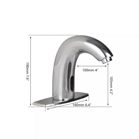Смеситель сенсорный для раковины в ванную, бесконтактный кран хромированный с сенсорным дачиком Каменец-Подольский