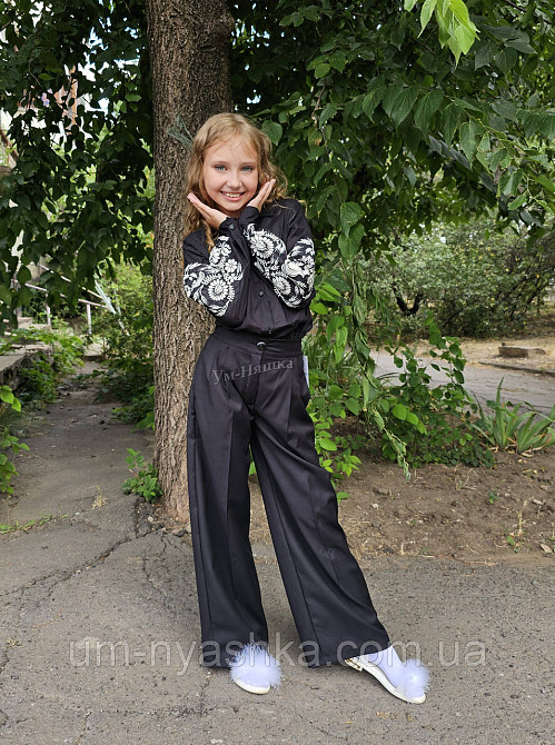 Підліткова чорна сорочка з вишивкою 134-152 Кривий Ріг - фото 5