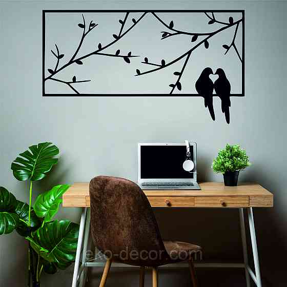 Декоративное настенное Панно «Птица», Декор на стену 70*39 см, Черный Киев