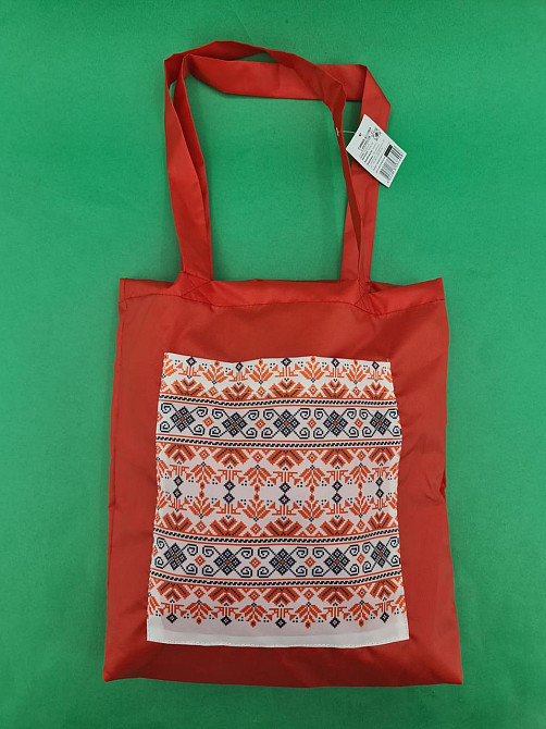 Сумка з кишенею "Вишиванка" 01 40х35 см ручка 60 см червона горизонтальна (1 шт.) Харків - фото 1