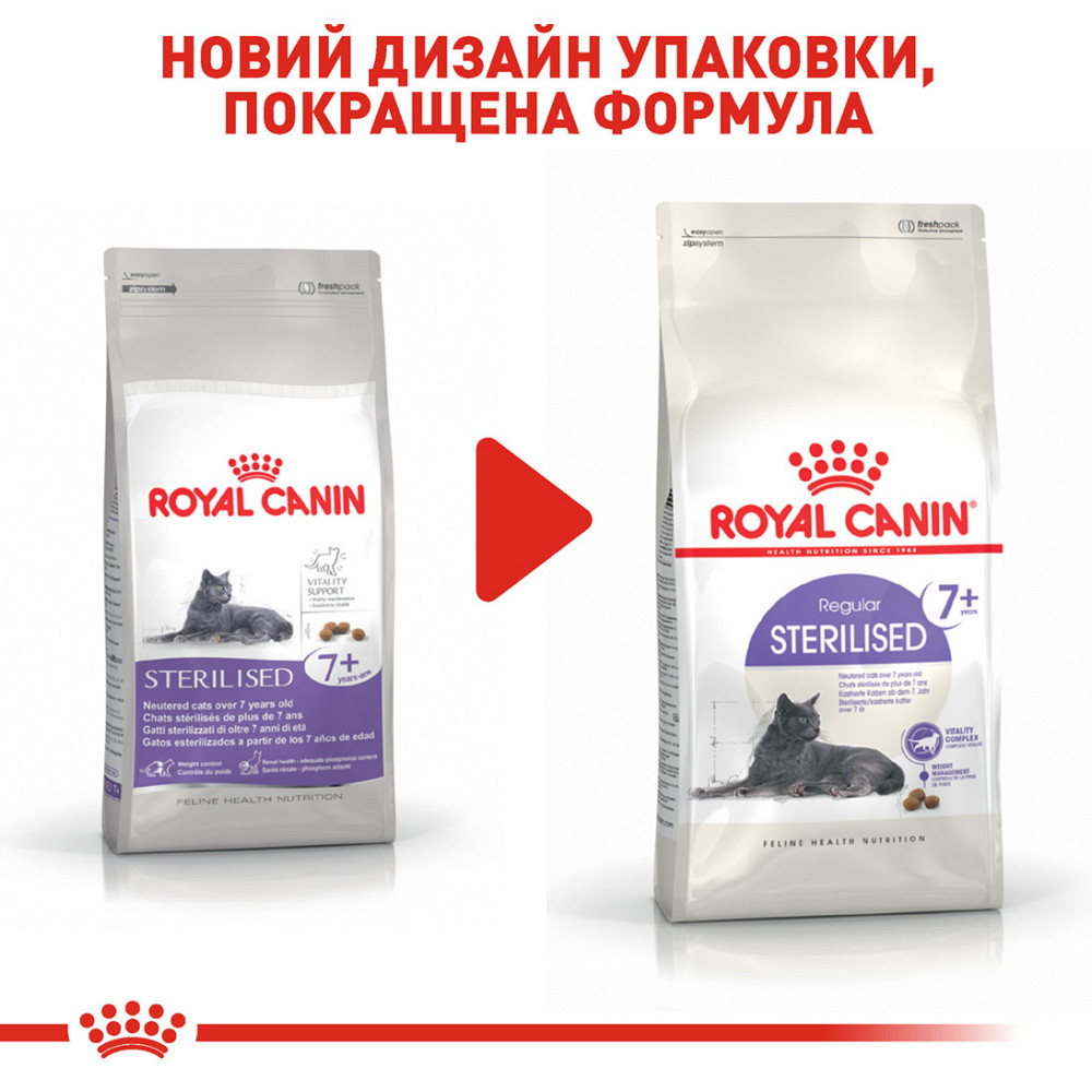 Корм для дорослих стерилізованих котів ROYAL CANIN STERILISED 7+ (віком від 7 років) 10 кг Київ - фото 8