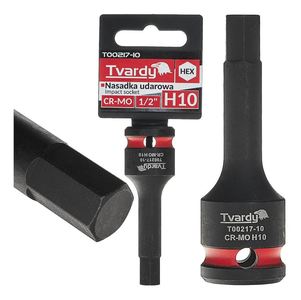 Головка ударна "Tvardy" з хром-молібденової сталі (Cr-Mo)  1/2"  Hex H10  довжиною  77мм Киев - изображение 2
