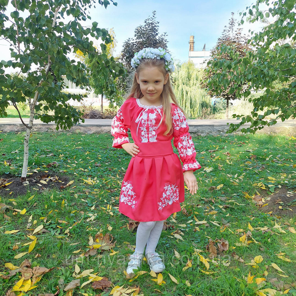 Рожеве вишите плаття Квіткова поляна Кривий Ріг - фото 1