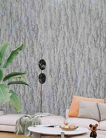 Шпалери вінілові на флізеліні гарячого тиснення DU&KA 1.06х10 вензель основа під штукатурку сірі коричневі Київ