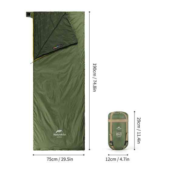 Спальний мішок Naturehike LW180 Mini NH21MSD04, правий, темно-зелений Киев