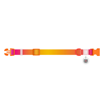 Ошейник для животных WAUDOG Nylon Recycled с QR паспортом, градиент, XL оранжевый (47034) Винница - изображение 2