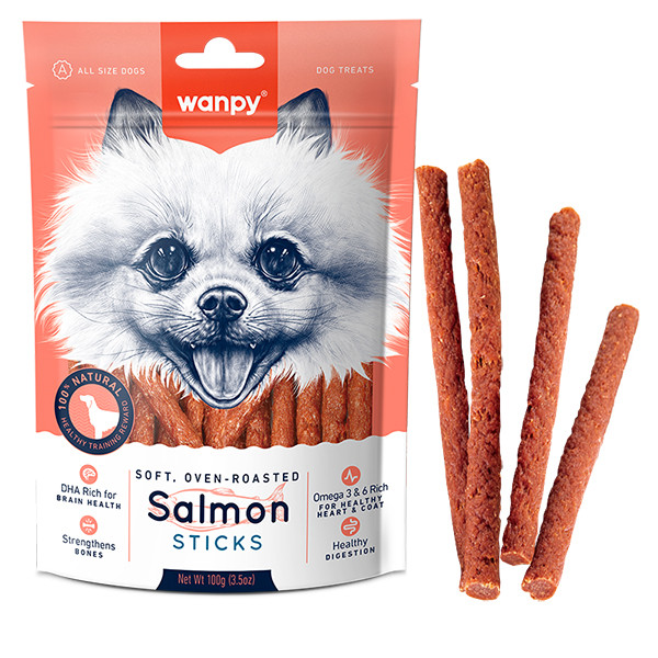Wanpy Salmon Sticks ВАНПИ ПАЛОЧКИ С ЛОСОСЕМ лакомство для собак Киев - изображение 1