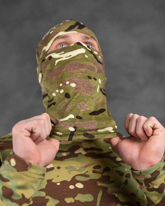 Літня Балаклава чоловіча тактична підшоломник трикотажна мультикам ВТ6851 Одеса - фото 6