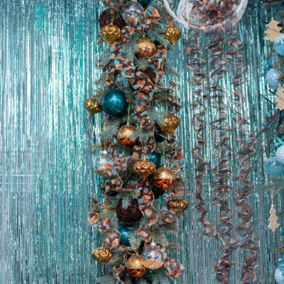 Мішура YES! Fun Блискучий дощ Для створення фотозони l-50 см h-270 см Ментолово-срібна (980311) Вінниця - фото 3