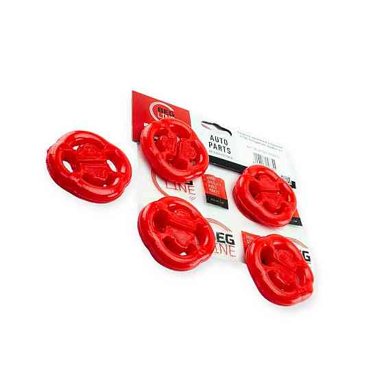 Резинки глушителя 2108 полиуретан красный (к-кт 5 шт) крепления Мукачево