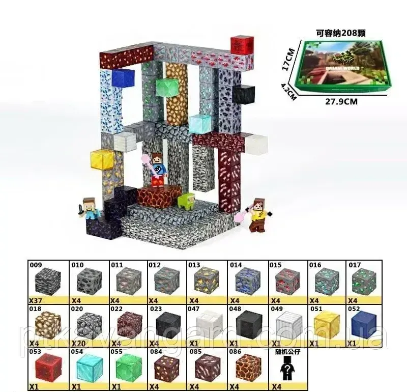 Магнітний конструктор майнкрафт печера 121 магнітних блока Dream World LZCK 058 Хмельницький - фото 9