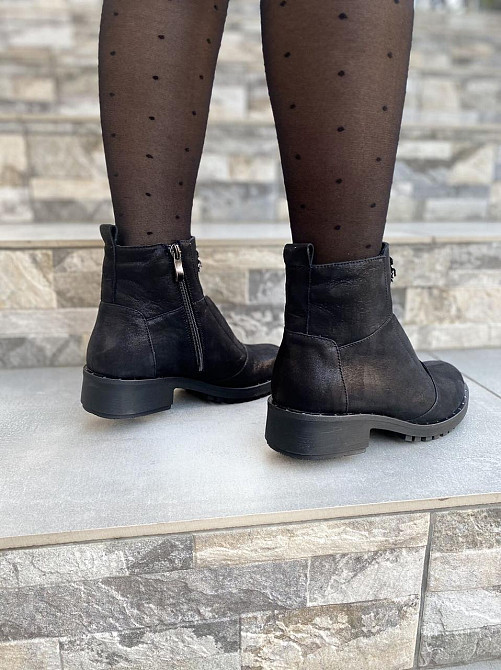 Жіночі черевички D and V чорні натуральна шкіра-сатин37р.-24 см (1222) Коломыя - изображение 6