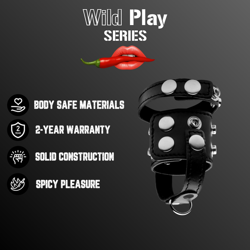 Фіксатор з ремінців на пеніс та яєчка Wild Play Sex Aura Київ - фото 7