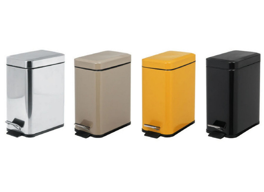 Прямокутне сміттєве відро чорне Zerix Sansa-TC0105 з плавним закриттям 5 л (ZX5894) Харків - фото 5