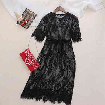 Парео мереживне для пляжу чорний Київ