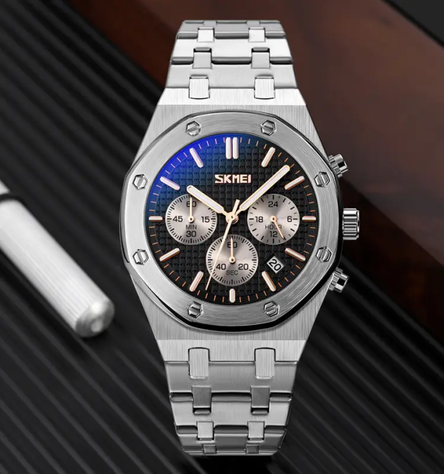 Мужские наручные классические часы Skmei 9296 (Серебристые) Винница - изображение 4