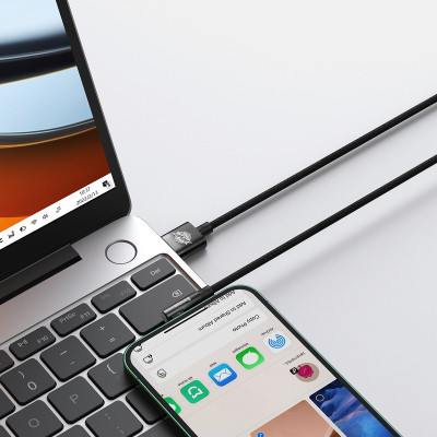 Дата кабель USB 2.0 AM to Lightning 1.0m 2.4A 90° corner black Baseus (CAVP000001) Вінниця - фото 7