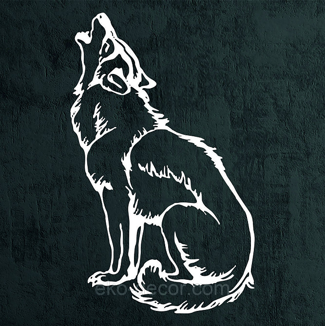 Декоративне настінне Панно «Вовк», Декор на стіну 70*42 см, Білий Київ - фото 4
