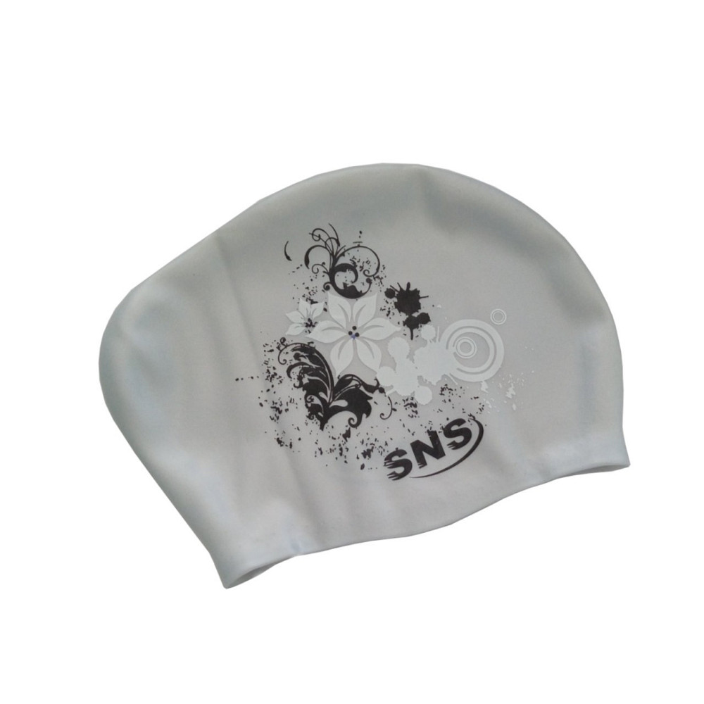 Шапочка для плавання для довгого волосся Flowers SNS KW-3 Вишневе - фото 4