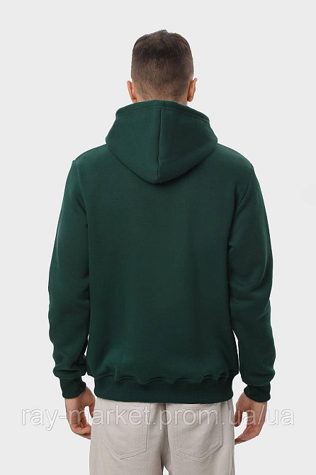 Худи мужское базовое утепленное RAY BASIC темно-зеленое (U0401M-Bottle Green) XL Киев - изображение 4