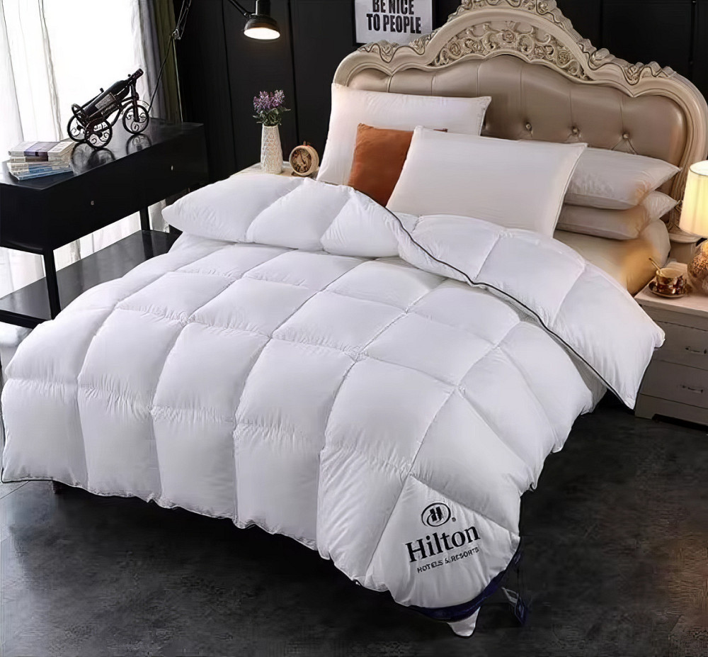 Одеяло односпальное белое Hilton 150×200 см.Гостиничное для дома и гостиниц 2кг,силиконовый наполнитель Каменец-Подольский - изображение 1