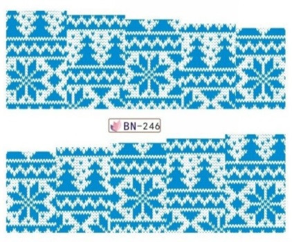 Наклейки на ногти новогодние голубые - размер стикера 6*5см, инструкция по применению есть в описании товара Киев - изображение 1