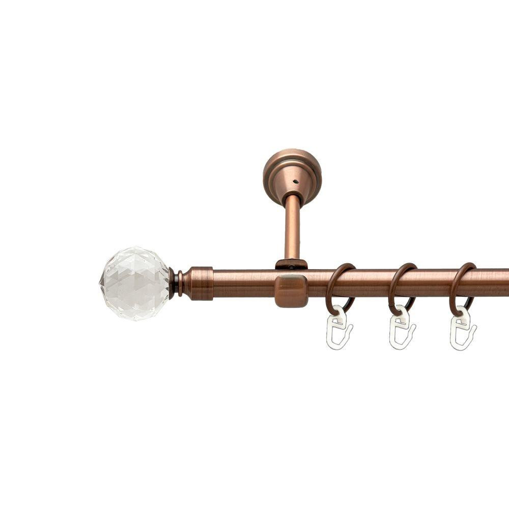 Карниз Orvit Люміера металевий однорядний відкритий гладка труба кільце металеве Мідь 16 мм 200 см Львов - изображение 1