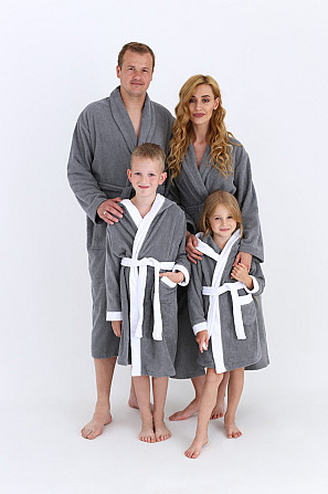 Чоловічий махровий халат Ideal Textile сірий XL (56860516) Чернівці - фото 8