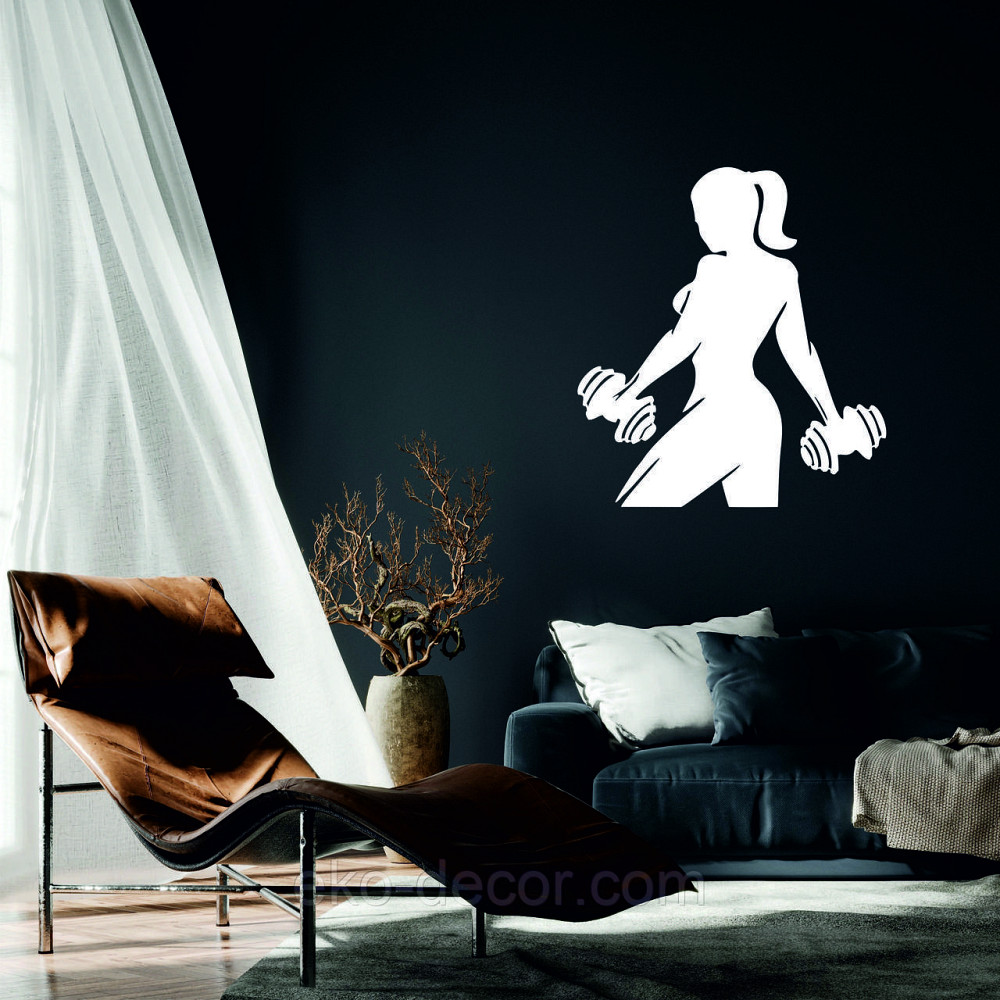 Декоративне настінне 3D Панно «Бодібілдінг» Декор на стіну з об'ємом 90*81 см, Білий Київ - фото 1