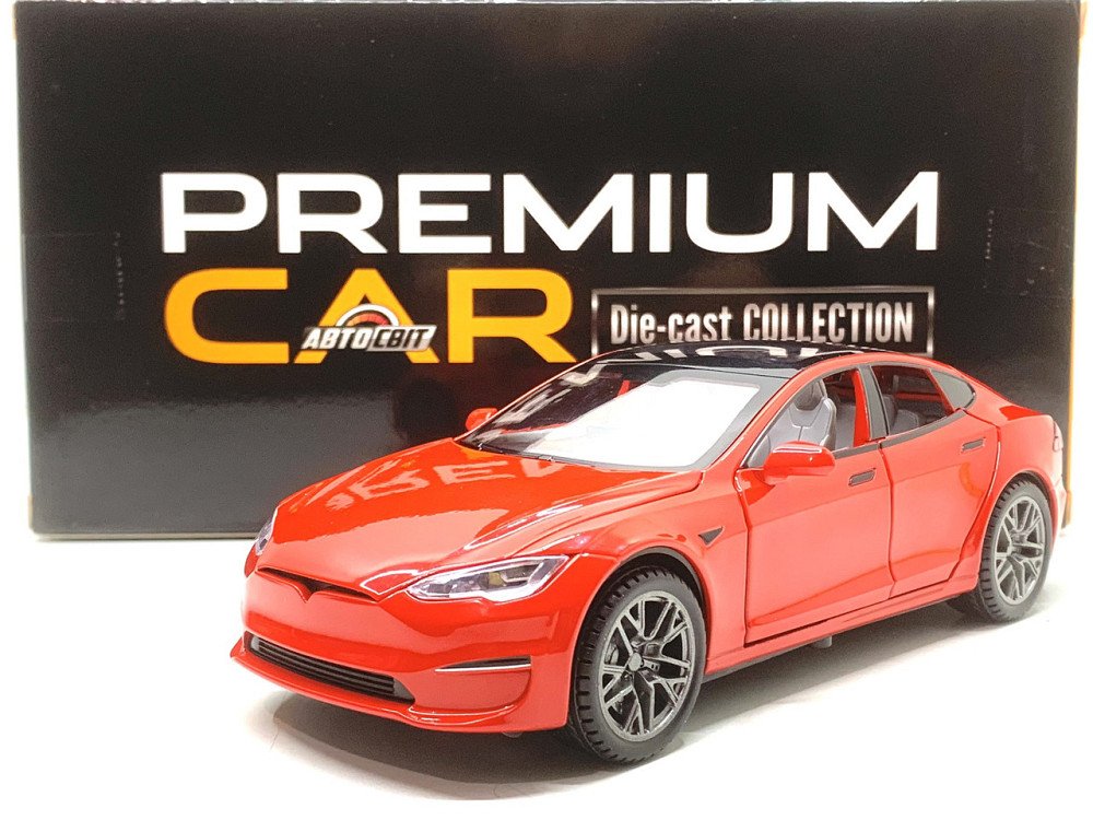 Машина Автосвит Tesla S инерционная открываются двери капот багажник 21см Красная (AP-1956) Чернігів - фото 2