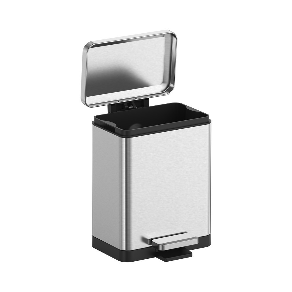 Відро для сміття з плавним закриванням Koer TC-010315-02 15 л колір нержавійка брашована антипалець (KR5603) Чернівці - фото 1