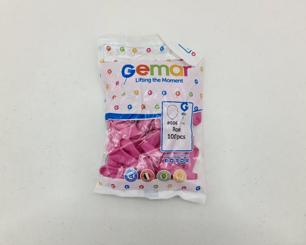 Повітряні кульки пастель рожеві 3" (8 см) латексні бомбочки 100 шт Gemar (1 пач.) Харків - фото 4